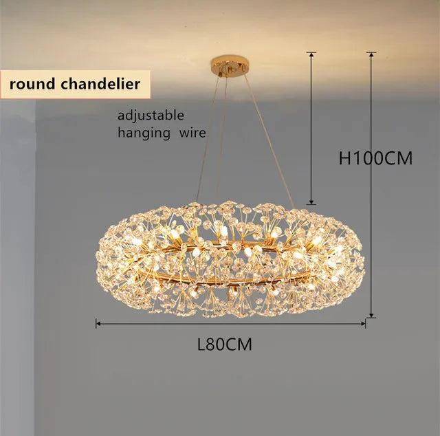 Afralia™ Modern K9 Crystal LED Chandelier for Living Room, Dining Room, and Bedroom