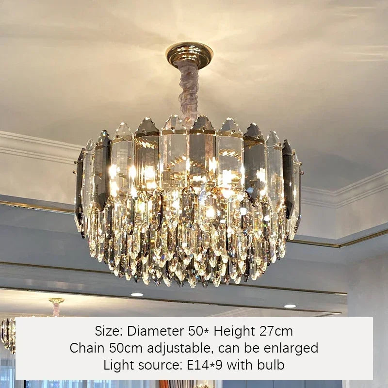 Afralia™ Crystal Chandelier: Modern Luxury LED Lighting for Living Room, Kitchen, and Dining Area