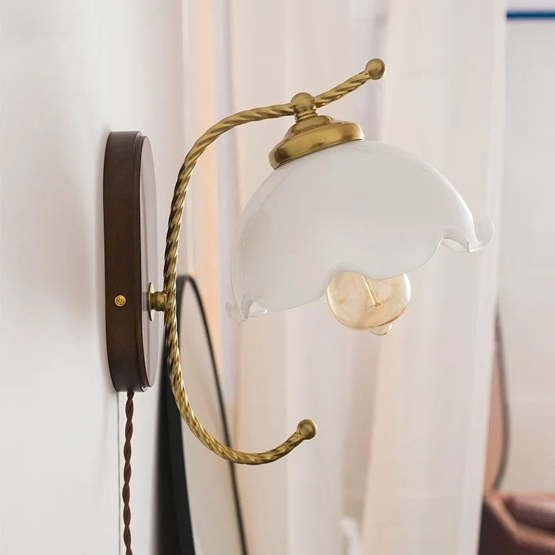 Afralia™ Iron Glass LED Wall Lights Modern Bedside Lamp 4w Bulb for Bathroom Bedroom Living Room