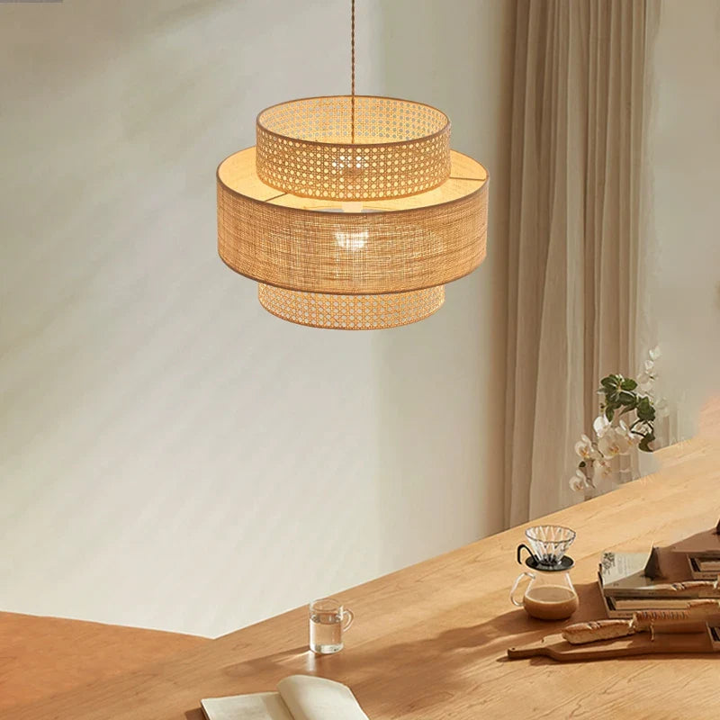 Afralia™ Vintage Rattan Pendant Lights for Nordic Wabi Sabi Living Space
