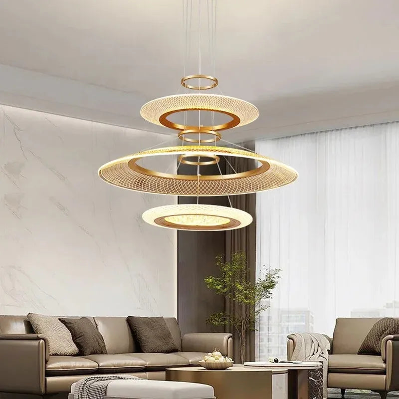 Afralia™ LED Ring Chandelier: Luxury Living Room Lighting Fixture