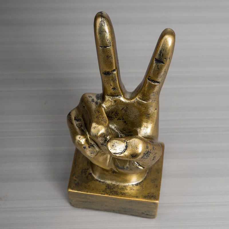 Afralia™ Resin Hand Gesture Sculpture Retro Home Office Decor Ornament