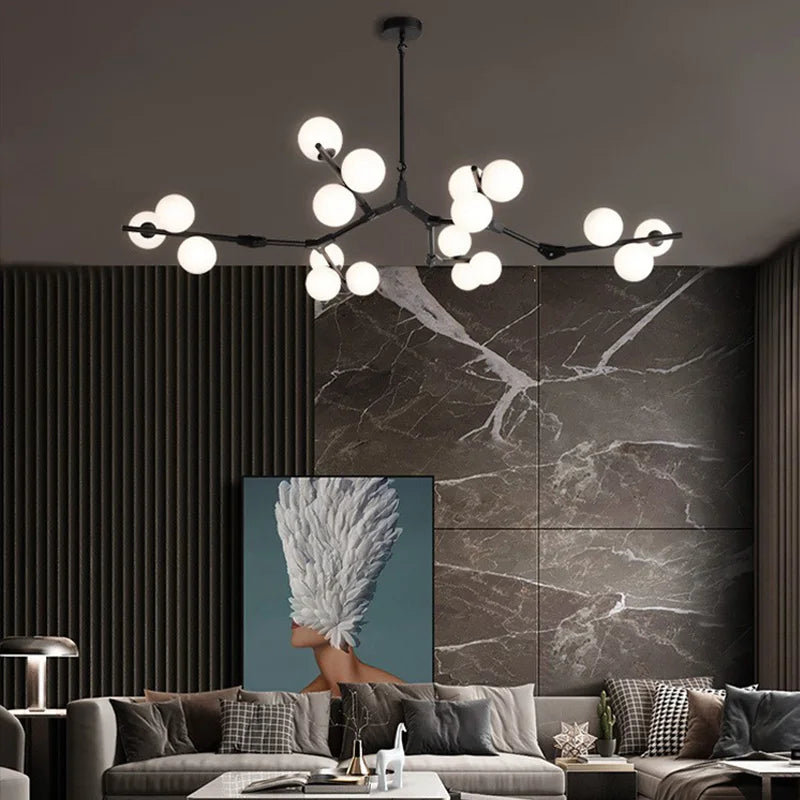 Afralia™ Luxury Glass Ball Chandeliers for Modern Living Room Dining Table Décor