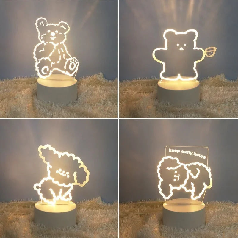 Afralia™ Romantic Love 3D Acrylic Led Night Light for Home Decor and Valentine's Day