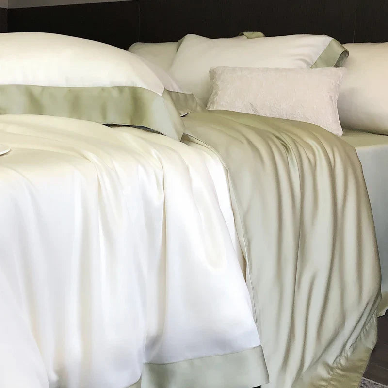 Afralia™ 600TC Lyocell Eucalyptus Fiber Bedding Set: Duvet Cover, Bed Sheet, Pillowcases
