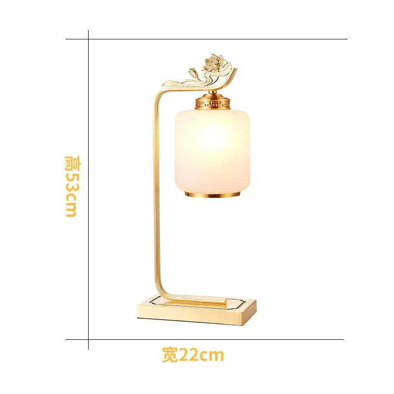 Afralia™ Copper Living Room Zen Lamp High-Grade Dimming, Retro Bedroom Bedside Study Light