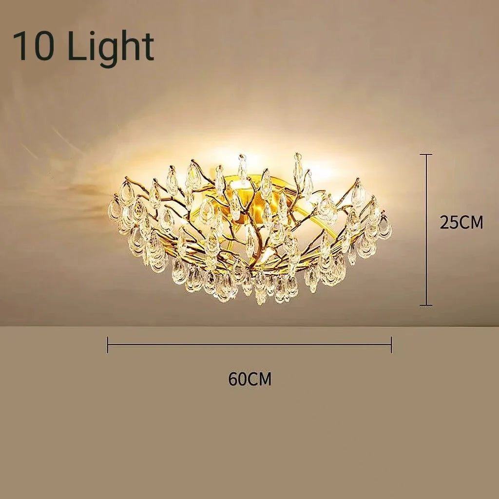 Afralia™ Modern LED Crystal Ceiling Chandelier for Living Room Restaurant Bedroom