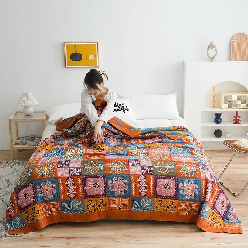 Afralia™ Boho Cotton Blanket and Throw - Soft, Durable, and Stylish for Bed, Sofa, or Travel