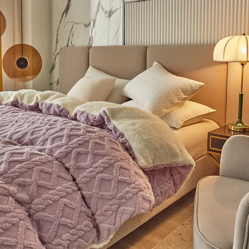 Afralia™ Dual Use Cashmere Duvet Cover: Winter Warm Plush Blanket with Double-sided Fleece