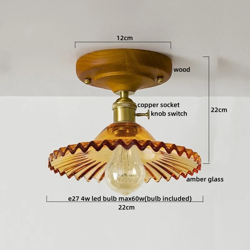 Afralia™ Glass Copper LED Ceiling Lamp Modern Style for Home Decor and Restaurant