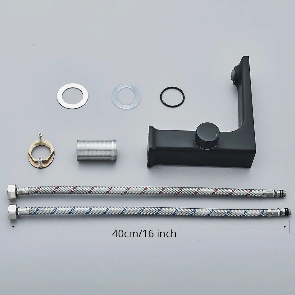 Afralia™ LCD Digital Basin Faucet Brass Mixer Tap Hot Cold Deck Mounted Display