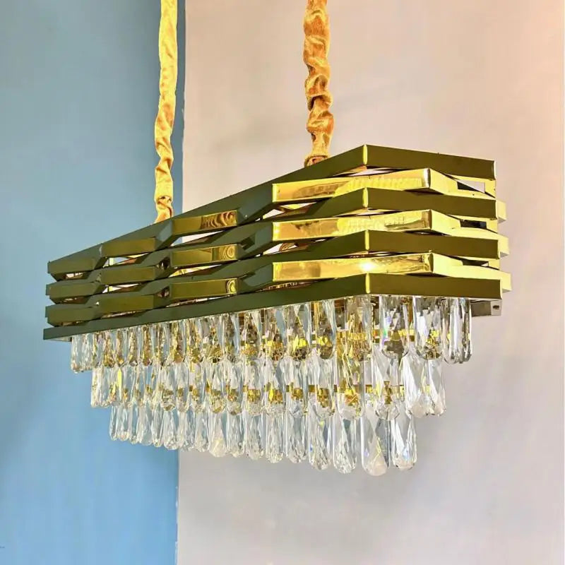 Afralia™ Stainless Steel Crystal Chandelier for Modern Living and Dining Spaces