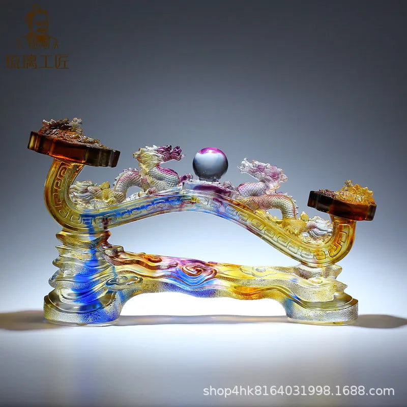 Afralia™ Pearl Glass Ruyi Ornament: Good Living Room Decoration, New Home Gift