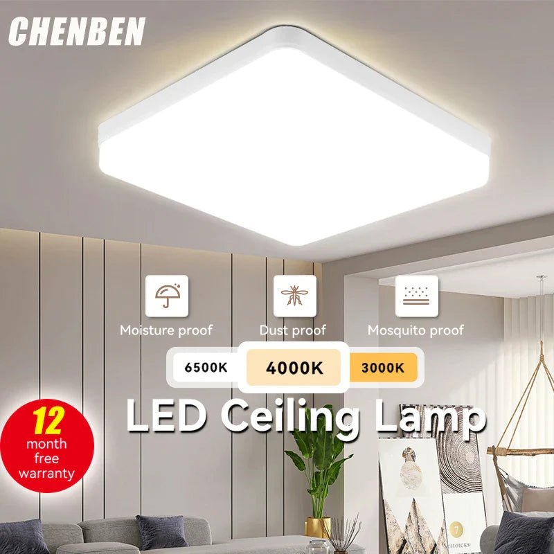 Afralia™ Square LED Kitchen Ceiling Lamp - Modern Chandelier Fixture for Home Decor