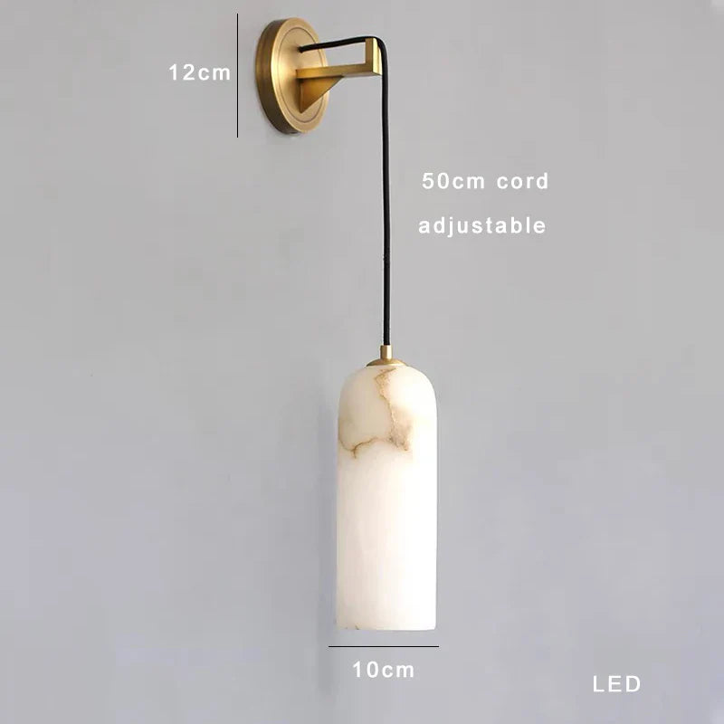 Afralia™ Marble Alabaster Wall Lamp: Elegant Luxury Décor for Home, Hotel, Aisle, Bedside