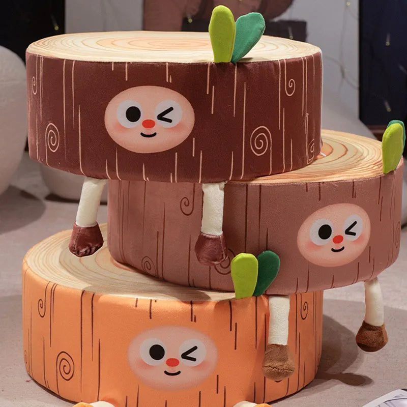 Afralia™ Cartoon Tree Stump Cushion for Bedroom, Sofa & Balcony Decoration