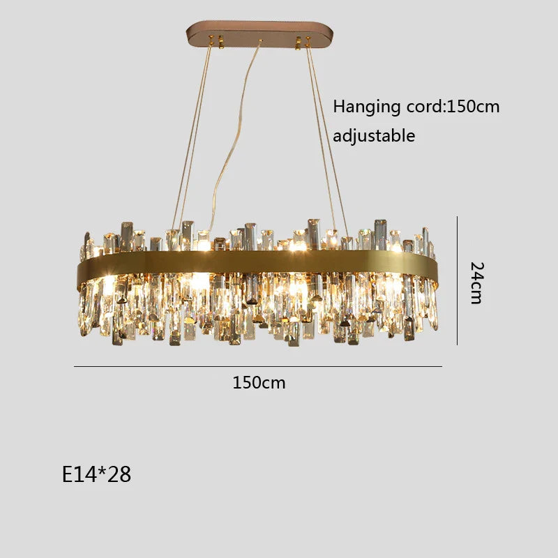 Afralia™ Crystal Ceiling Chandelier LED Hanging Lamps for Living Room Luxe Décor