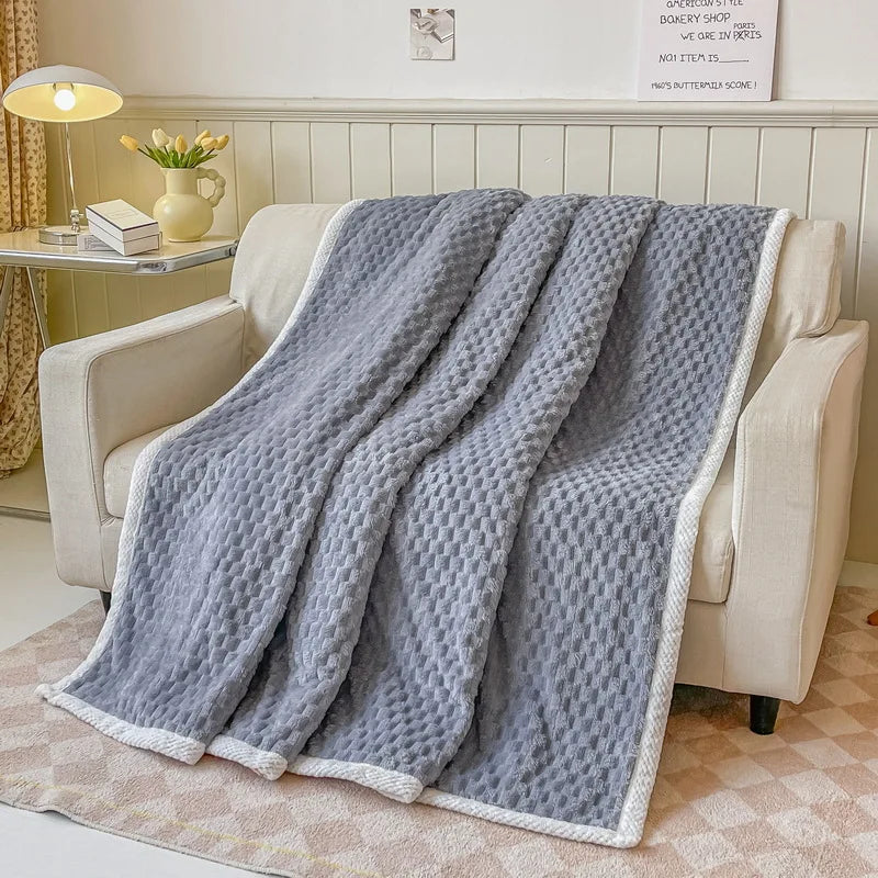 Afralia™ Pineapple Shape Golden Turtle Velvet Summer Blanket