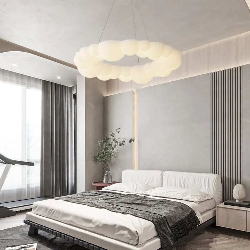 Afralia™ Nordic Cloud LED Chandelier Ceiling Lamp for Living Room & Bedroom