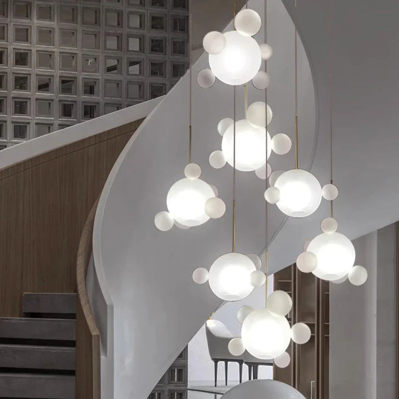 Afralia™ Nordic Stair Chandelier, Living Room Pendant Lights, Indoor Ceiling Light