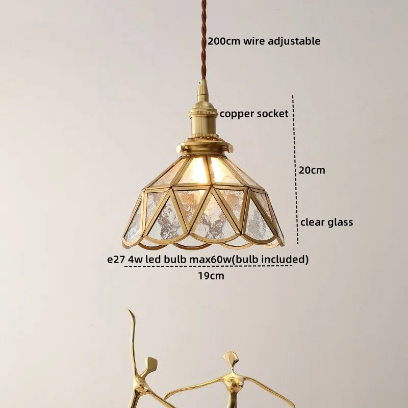 Afralia™ Glass Copper LED Pendant Lamp for Dining Room, Nordic Modern Hanging Light Fixtures