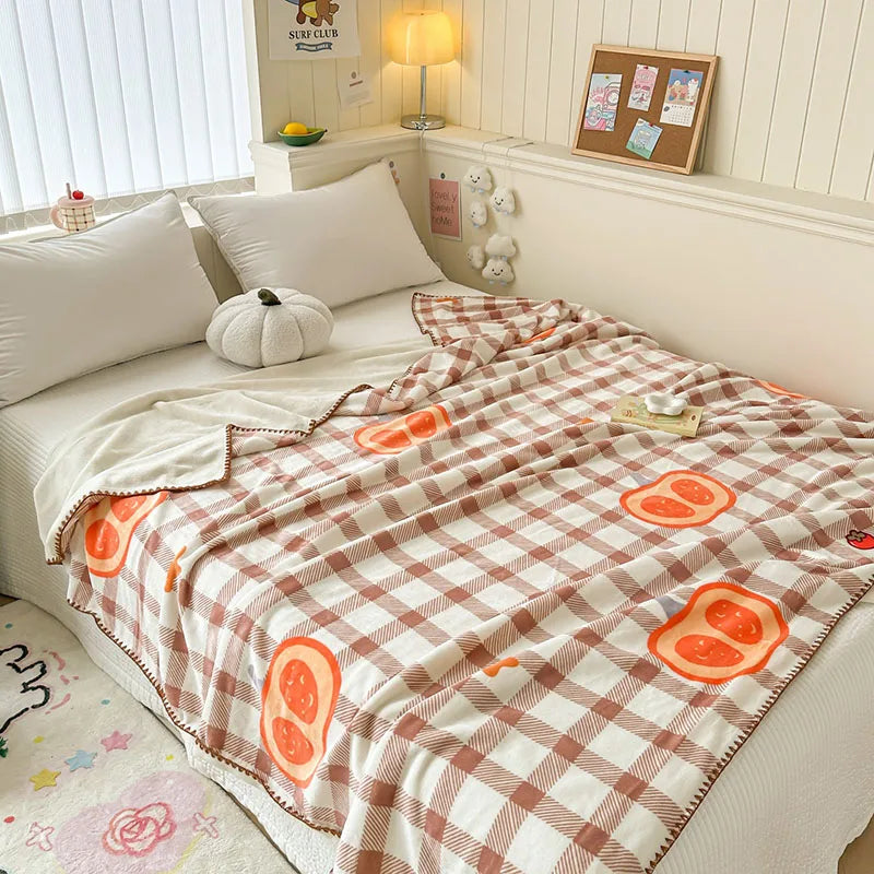 Afralia™ Cozy Milk Velvet Blanket: Cute Pattern, Warm, Multi-Functional Sofa & Travel Shawl