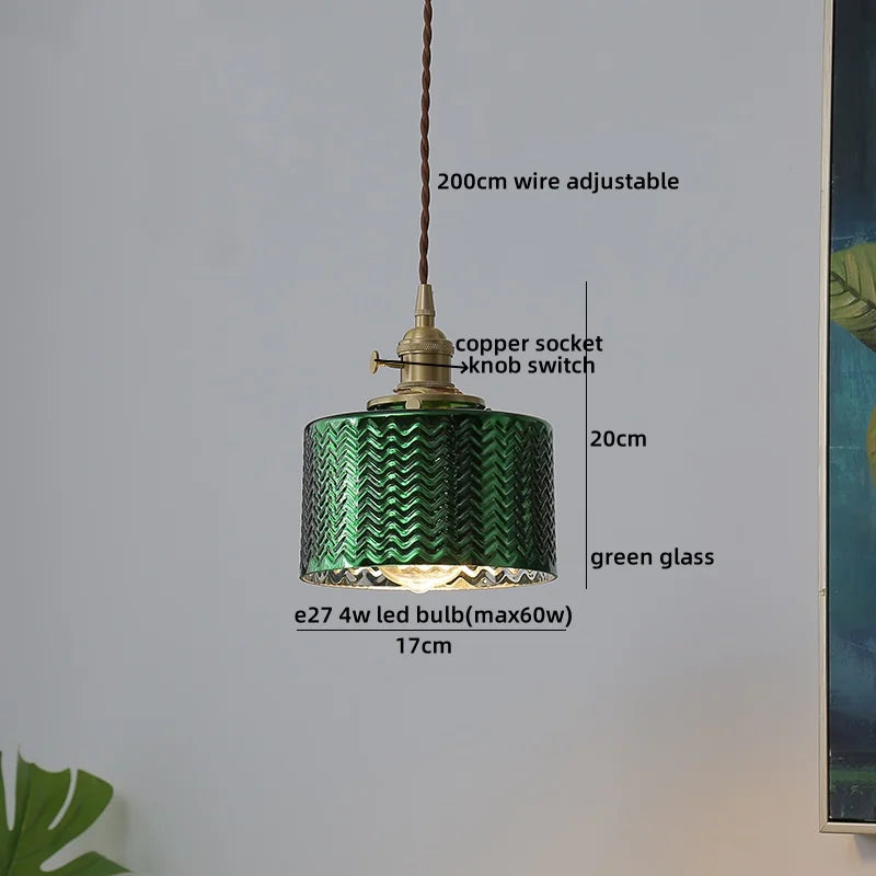 Afralia™ Copper Glass Pendant Light Chandelier for Elegant Home Decor Lighting
