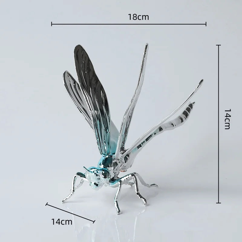 Afralia™ Metal Insect Sculpture Figurine Home Decor Accessory