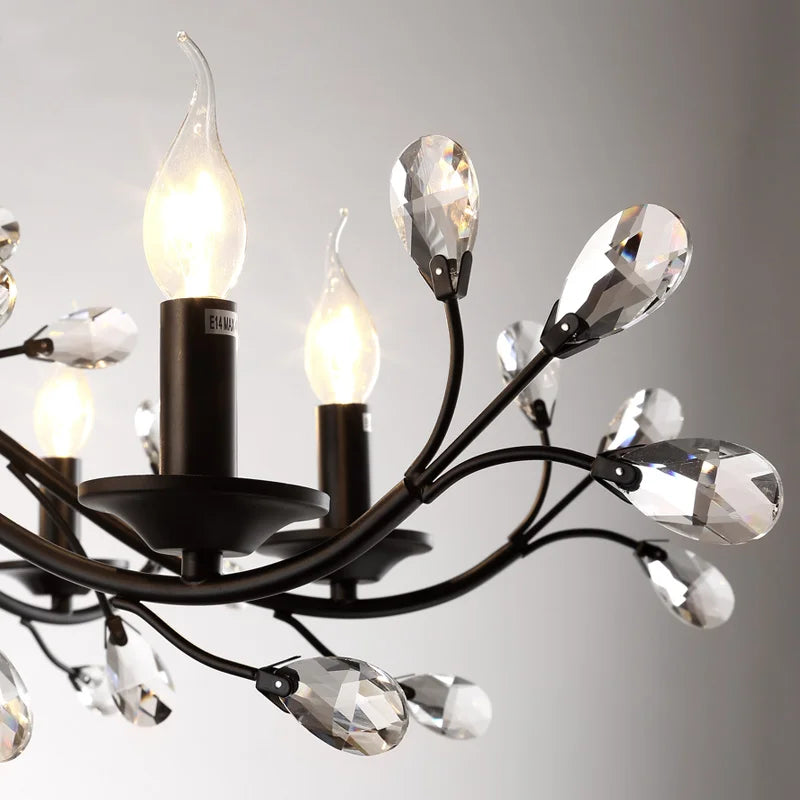 Afralia™ Crystal LED Chandelier for Home Lighting in Bedroom Living Room Dining Kitchen