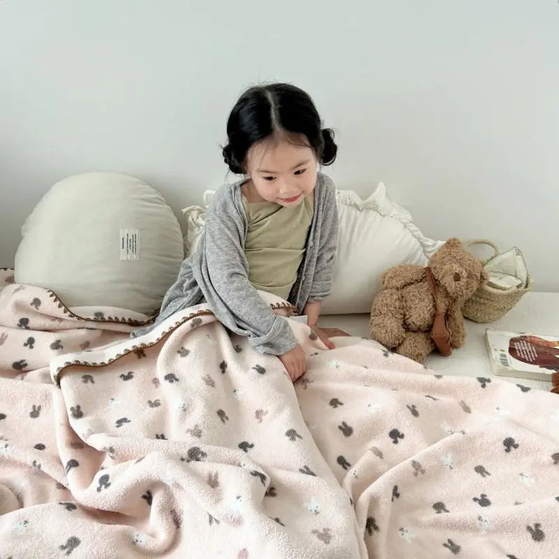 Afralia™ Milk Velvet Cartoon Blanket: Soft, Luxurious Sofa Throw for All Seasons