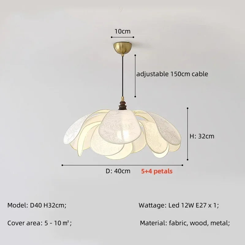 Afralia™ Nordic Creamy E27 LED Pendant Chandelier: French Bedroom Retro Dining Room Lamp