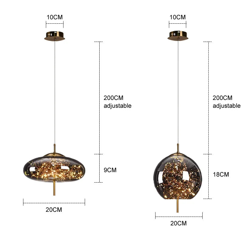 Afralia™ Amber Glass Chandelier: Luxury Pendant Lighting for Bedroom, Dining Room, Kitchen, Restaurant
