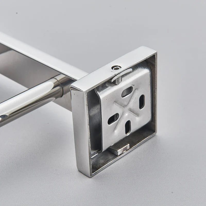Afralia™ Chrome Towel Rack Bar40cm: Wall Mounted Bathroom Cloth Holder, SUS304 Toilet Hardware