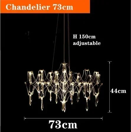 Afralia™ Starry Crystal Chandelier Ceiling Light Luxury Modern Living Room Bedroom Restaurant