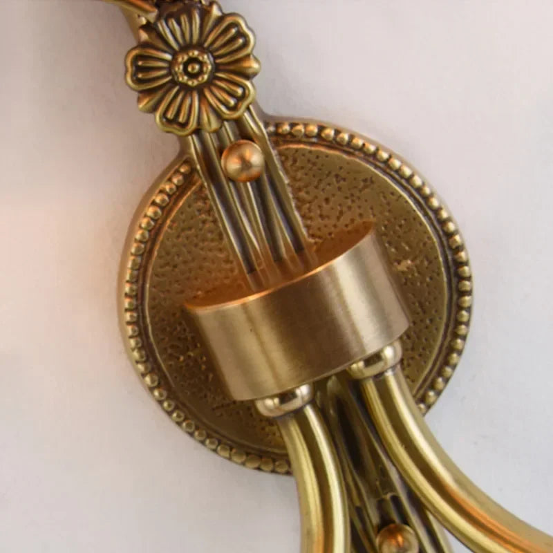 Afralia™ Retro Copper Two Arm Wall Lamp for Indoor Lighting Fixture