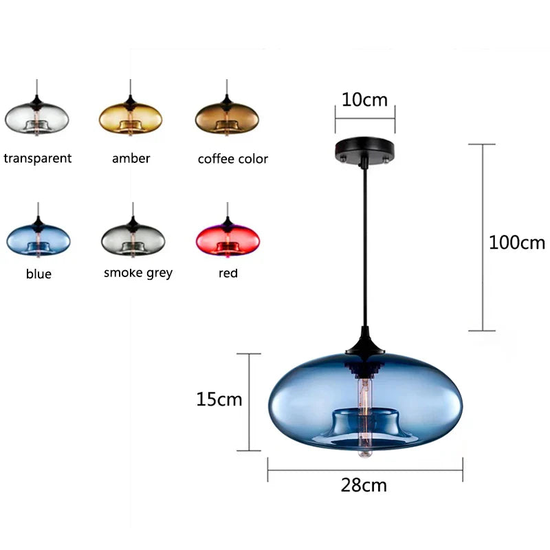 Afralia™ Retro Glass Chandeliers: Multicolor Industrial Pendant Lights for Home, Cafe Decor