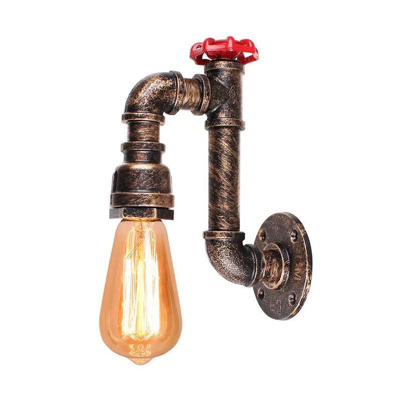 Afralia™ Vintage Industrial LED Water Pipe Wall Light for Home Cafe Bar Bedroom Decor