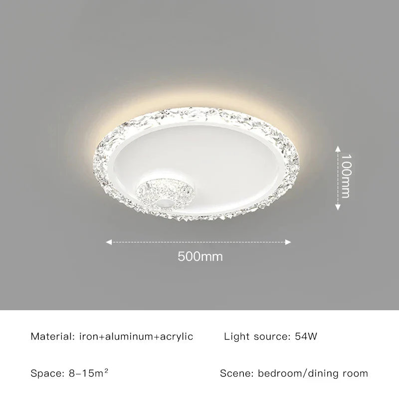 Afralia™ Golden Crystal LED Ceiling Lamps for Bedroom Kitchen Bathroom - Luxury Chandeliers