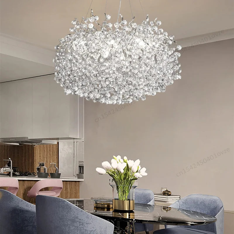 Afralia™ Gold Crystal Ceiling Chandelier: Luxury Lighting for Living Room, Dining Room, Bedroom.