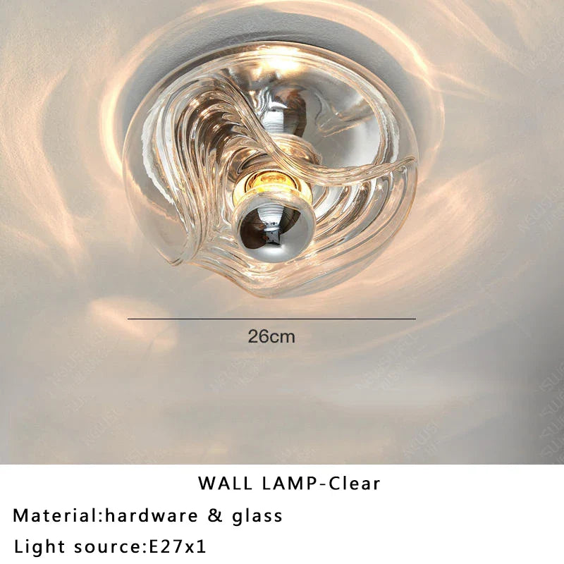 Afralia™ Glass Wall Sconce LED Lamps for Living Room Aisle, Modern Home Decoration Fixture