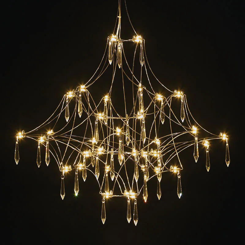 Afralia™ Starry Rain Crystal Chandelier: Luxury LED Lighting Decor for High Floors