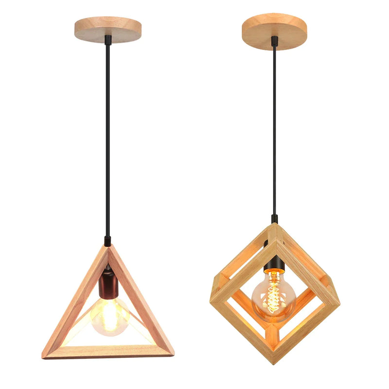 Afralia™ Modern Wood Pendant Lights for Dining Room Kitchen Bedside Table LED Lighting