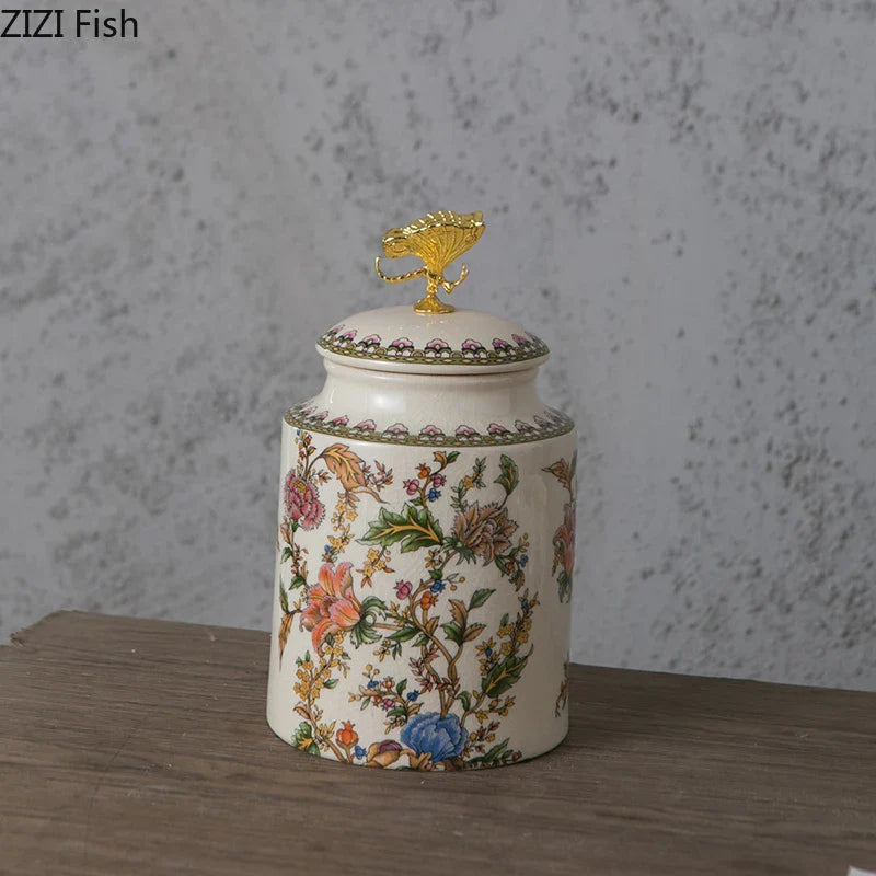 Afralia™ Dragonfly Lid Storage Jar - Round Cosmetic Jewelry Box Candy Pot Aroma Can