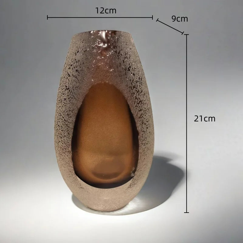 Afralia™ Frosted Glass Vase for Home Decor and Floral Arrangements