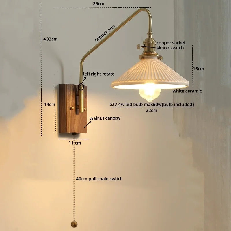 Afralia™ Glass Copper LED Wall Sconce Modern Stair Light Fixtures