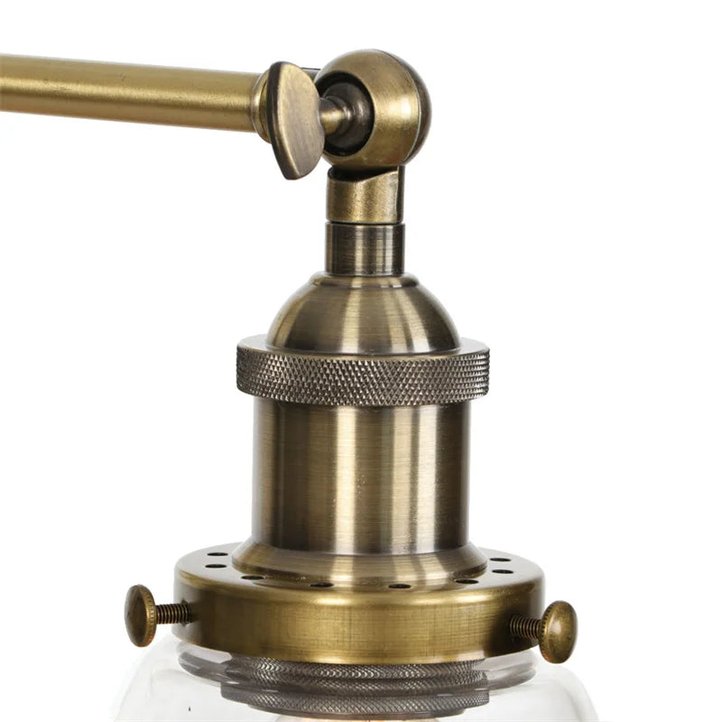 Afralia™ Industrial Vintage LED Wall Sconce Stair Loft Bedside Lamp Glass Mirror Light