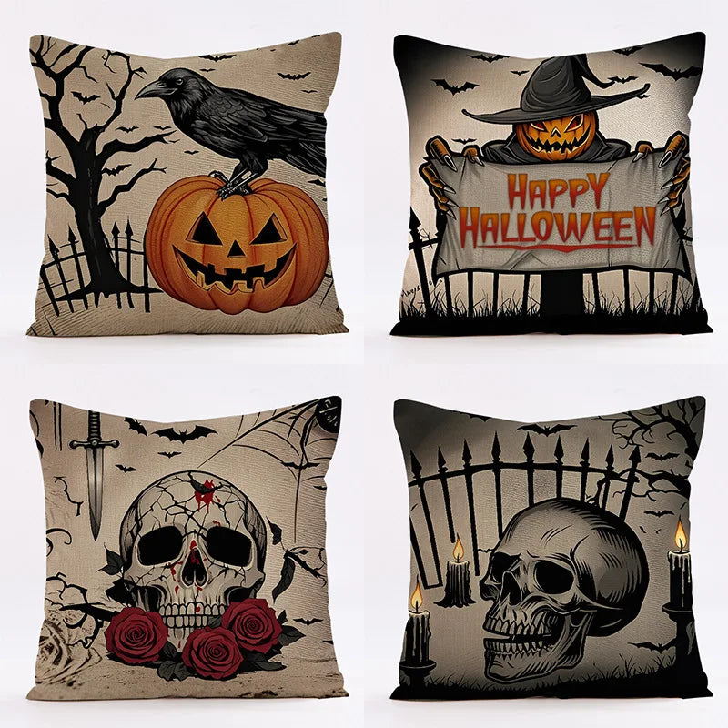 Halloween Pumpkin Witch Pillow Case Set for Home Sofa Decoration by Afralia™