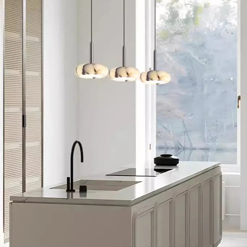 Marble Pendant Chandelier for Bedroom, Living, Dining Room - Afralia™ Luxe Hanging Light