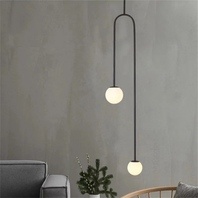 Afralia™ Black & Gold Minimalist Iron Chandelier - Modern Nordic Design Lighting