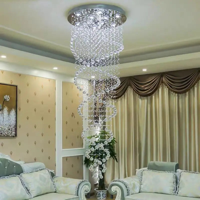 Afralia™ Modern Luxury LED Chandelier for Staircase Hotel Bedroom Pendant Light